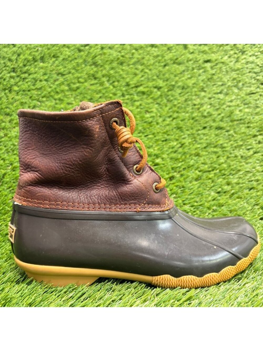 Sperry Saltwater Womens Size 7 Dark Brown Outdoor Leather Waterproof Duck Boots